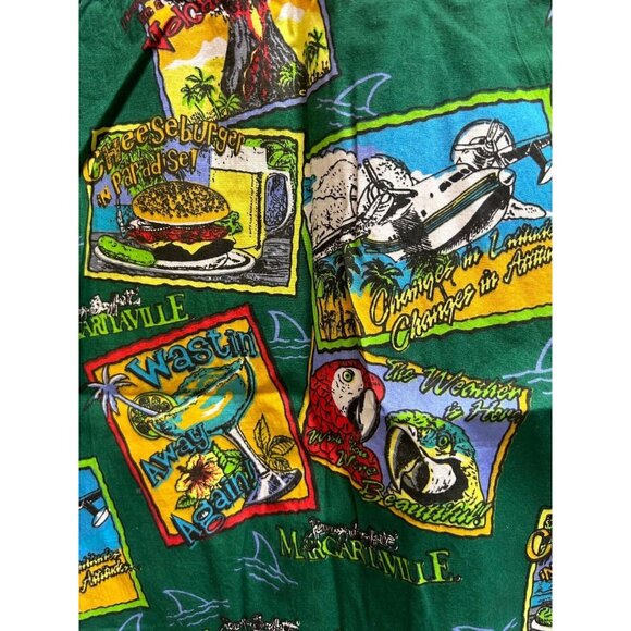 Jimmy Buffett's Margaritaville Womens Button Down Hawaiian Shirt Medium Green - Picture 4 of 9